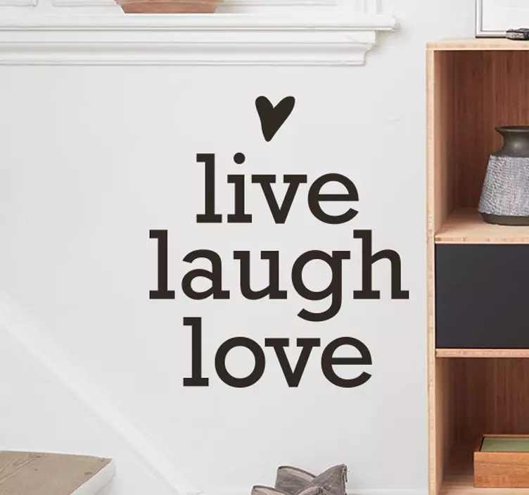 Wallsticker til stuen "Lev, grin, elsk" - TenStickers