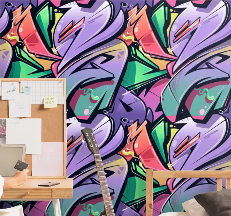 Levende abstrakt graffiti klistermærke til teenager - TenStickers