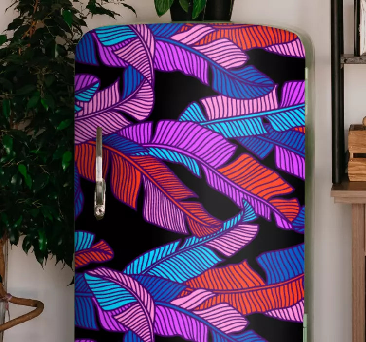 Levende bladmotiv køleskab klistermærke - TenStickers