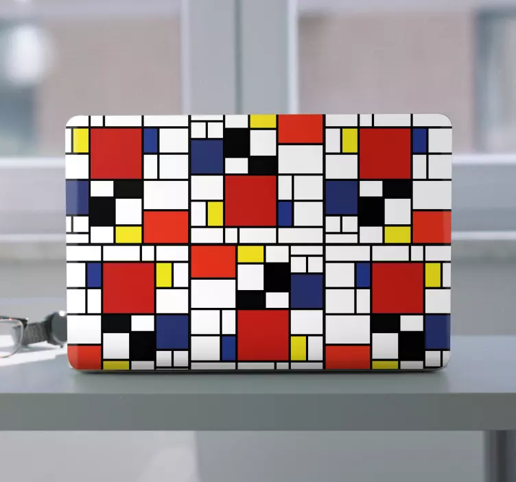 Levende geometrisk motiv klistermærke til bærbar - TenStickers