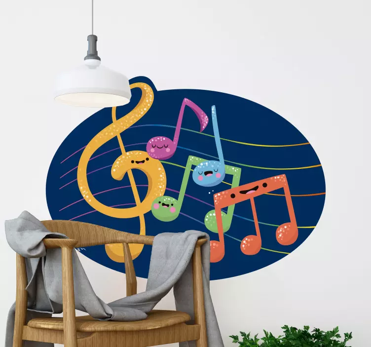 Levende musikalske symboler wallsticker dyr - TenStickers