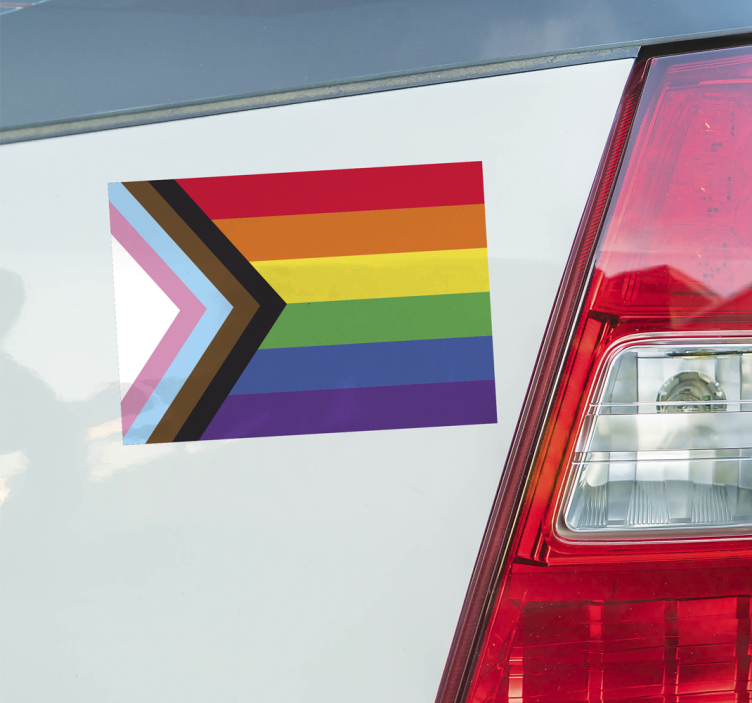Lgbtq-fremskridtsflag klistermærke til bil - TenStickers