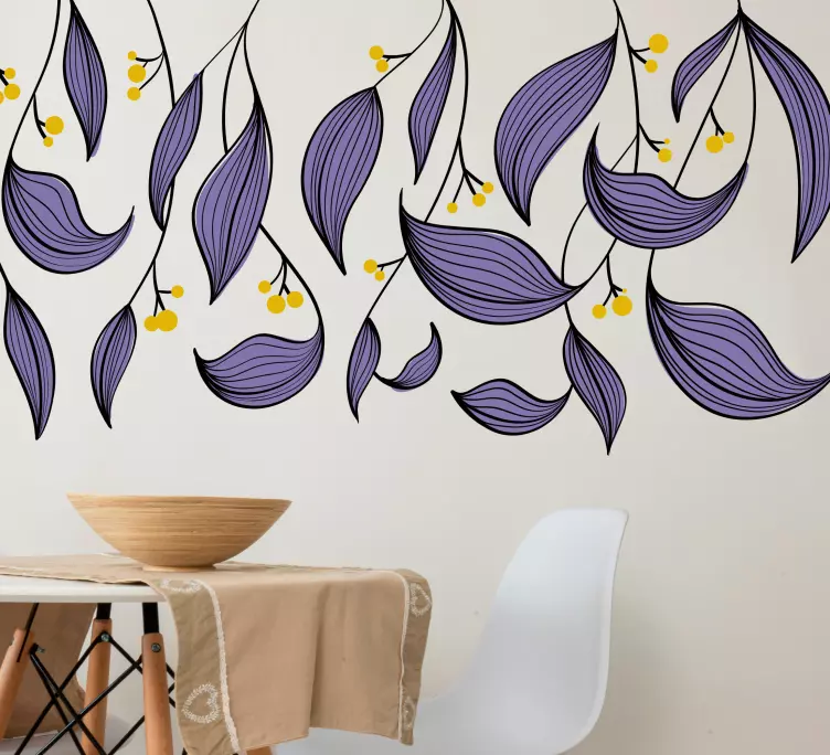 Lilla hængende blomstermærkat - TenStickers