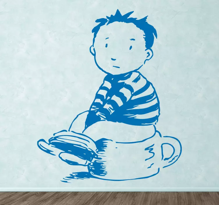 Lille dreng og potte-klistermærker til børn - TenStickers