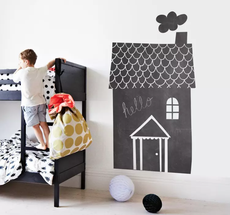 Lille hus tavle klistermærke - TenStickers