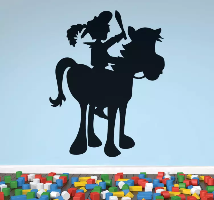 Lille ridder silhuet klistermærke - TenStickers