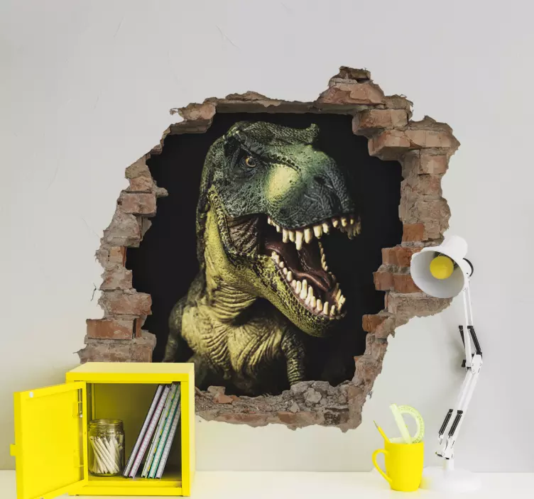 Linseformet 3d dinosaur vægmærkat - TenStickers