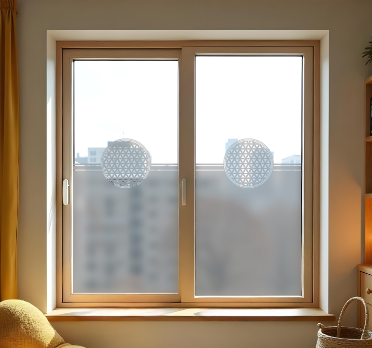 Livets blomst mandala vindue sticker - TenStickers