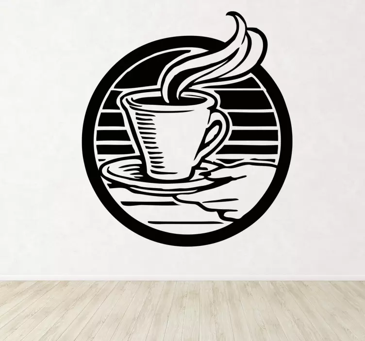 Logo kaffekop illustration vægklistermærke - TenStickers