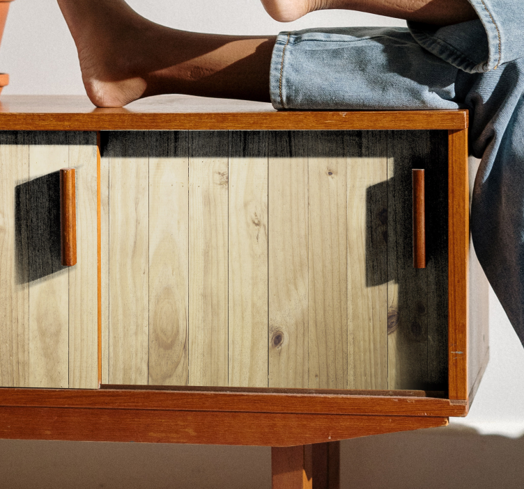 Lys træmønstermøbler klistermærke - TenStickers