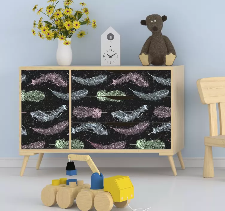 Mærkat med lyse fjermøbler - TenStickers