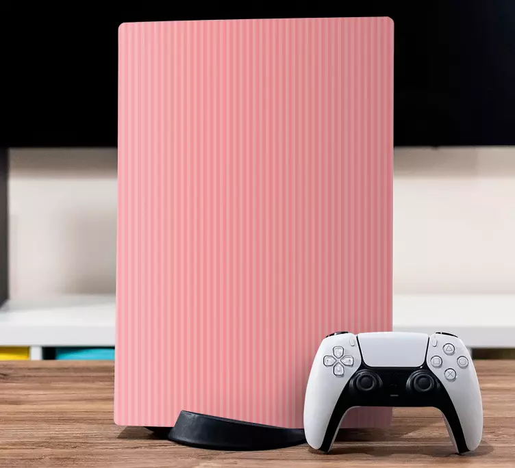 Lyserød farve med striber ps5 klistermærke - TenStickers