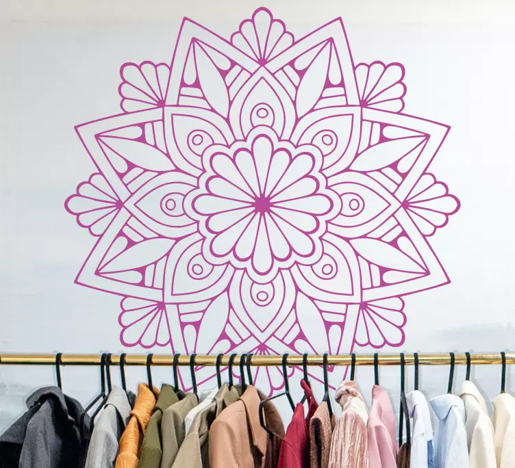 Lyserød mandala væg klistermærke - TenStickers