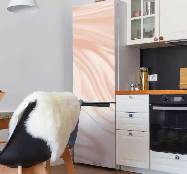 Pink marmor køleskab vinyl mærkat - TenStickers