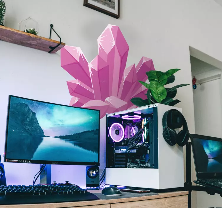 Lyserøde krystaller wallsticker - TenStickers