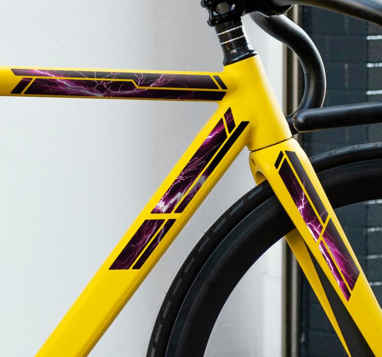 Lyserødt lyn klistermærke til cykel - TenStickers