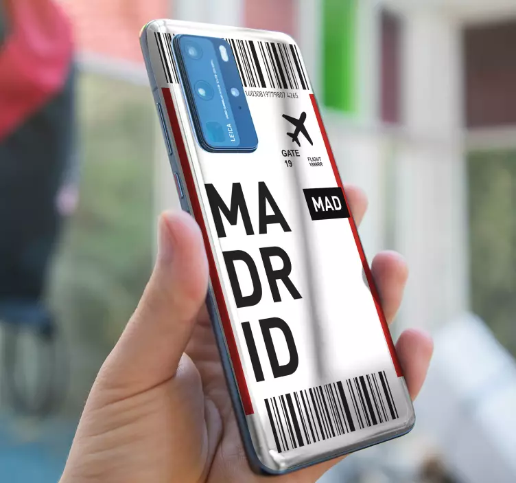 Madrid lufthavnspas Huawei klistermærke - TenStickers