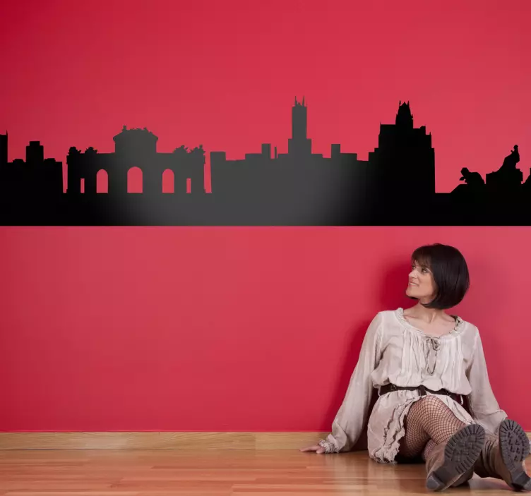 Madrid silhuet byklistermærke - TenStickers