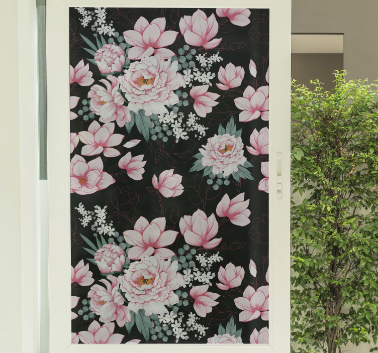 Magnolia planter vindue klistermærke - TenStickers