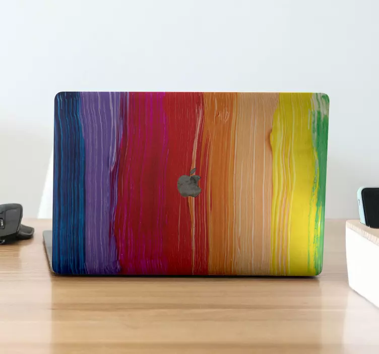 Malet regnbue macbook sticker - TenStickers