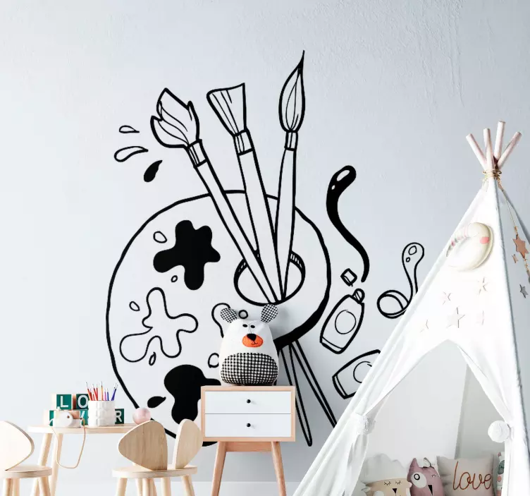 Maling palet lærer klistermærker - TenStickers