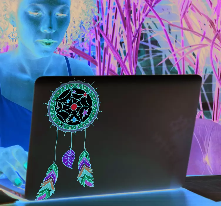 Mandala dream catcher laptop klistermærke - TenStickers