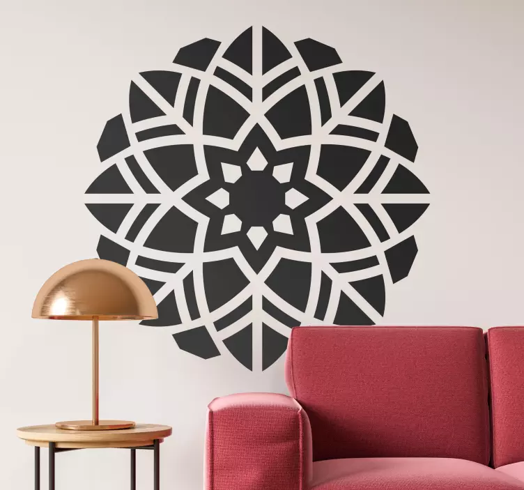 Mandala med juvel blomster blomstermærkat - TenStickers