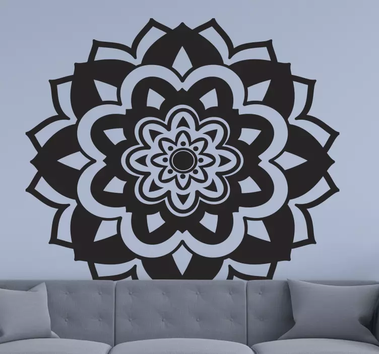 Mandala yoga blomstervægklistermærke - TenStickers
