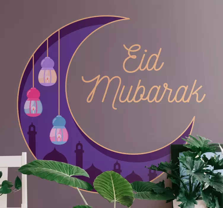 Måne og lanterne festival design arabiske klistermærker - TenStickers