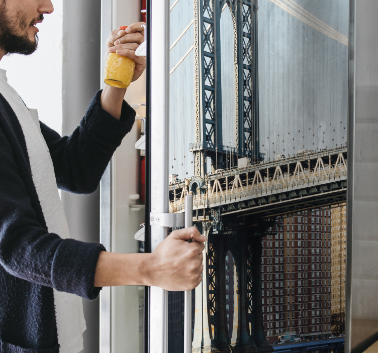 Manhattan bridge udsigt køleskab klistermærke - TenStickers