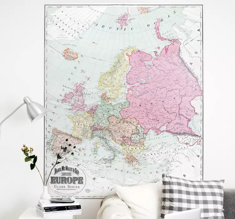 Map of europe 1900 væg klistermærke - TenStickers