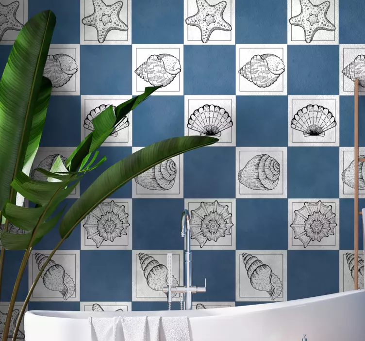 Marine liv og muslingeskaller fliser klistermærke - TenStickers