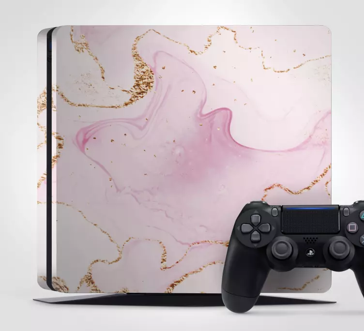 Ps4 klistermærke i rosa guldmarmor - TenStickers