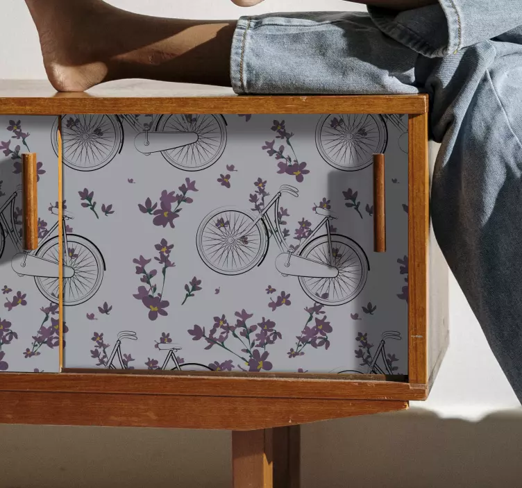 Masser af små vintage cykler møbler mærkat - TenStickers