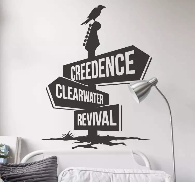 Mast guitar med rock gruppe rock klistermærke - TenStickers