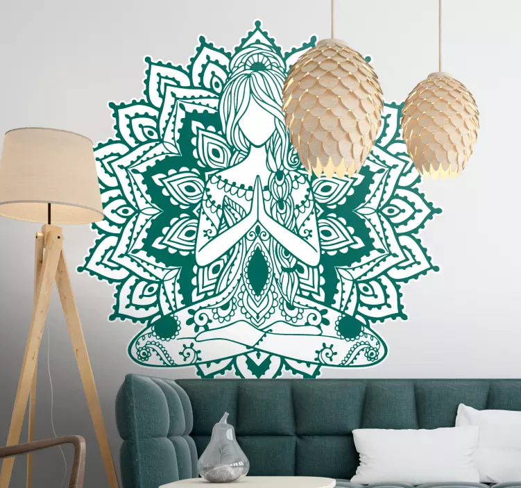 Meditativ lotusfigur wallsticker dyr - TenStickers