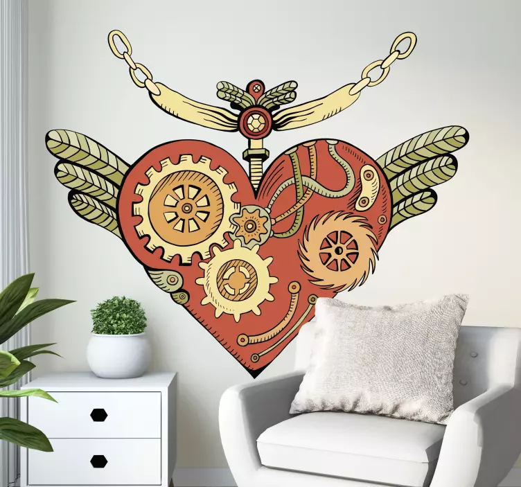 Mekanisk hjertedesign videnskab klistermærke - TenStickers