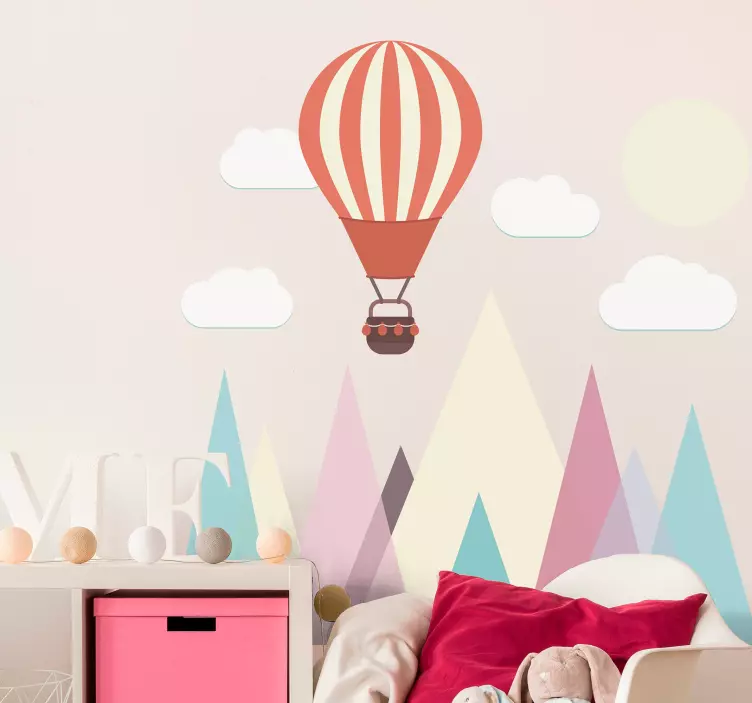 Luftballon geometrisk landskab wallsticker - TenStickers