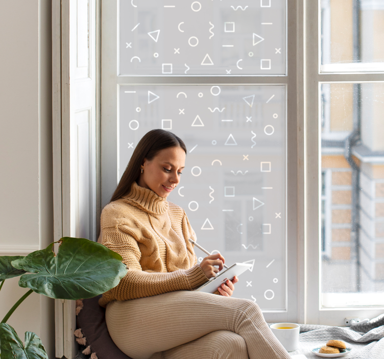 Minimalistisk mønster med former vindue klistermærke - TenStickers