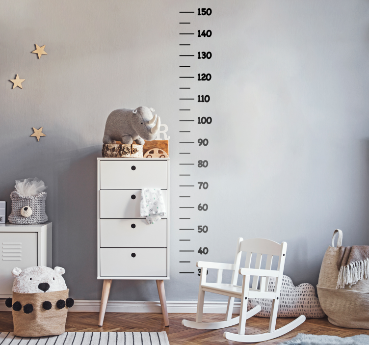 Minimalistisk højdemåler wallstickers til børn - TenStickers