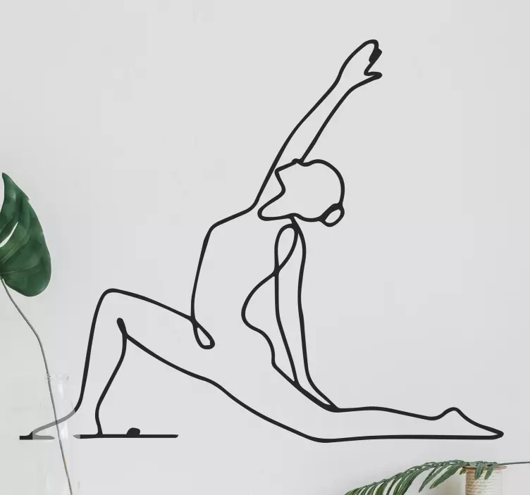 Klistermærke med minimalistisk yoga-stretch-folk - TenStickers