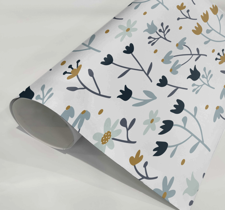 Minimalistiske blomster folie til møbler - TenStickers