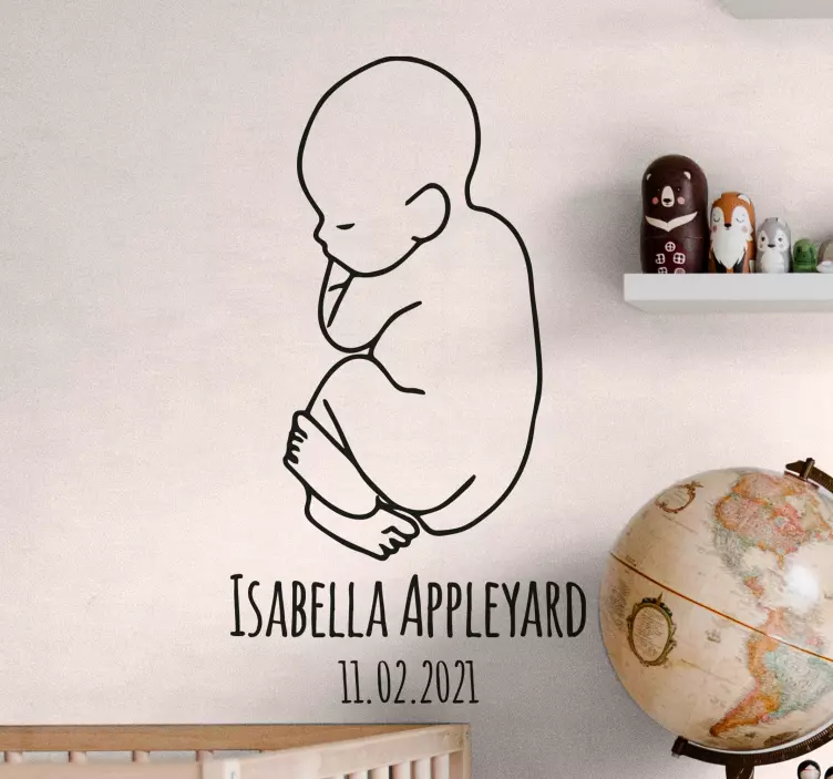 Klistermærke med minimalistisk personlig baby - TenStickers