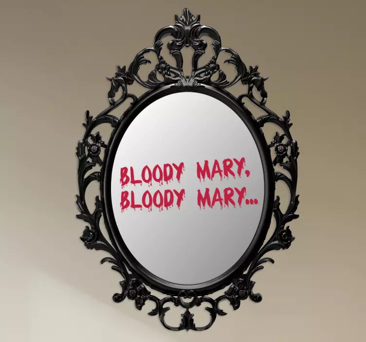 Skræmmende spejl bloody mary mærkat - TenStickers