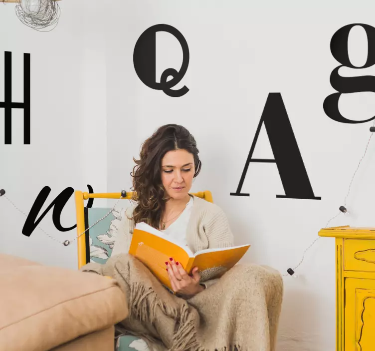 Moderne alfabet tekst vægklistermærke - TenStickers