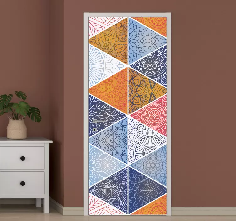 Moderne geometrisk mandala dørmærkat - TenStickers