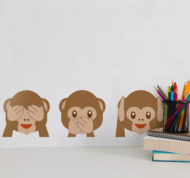 Monkey emojis vægklistermærke - TenStickers