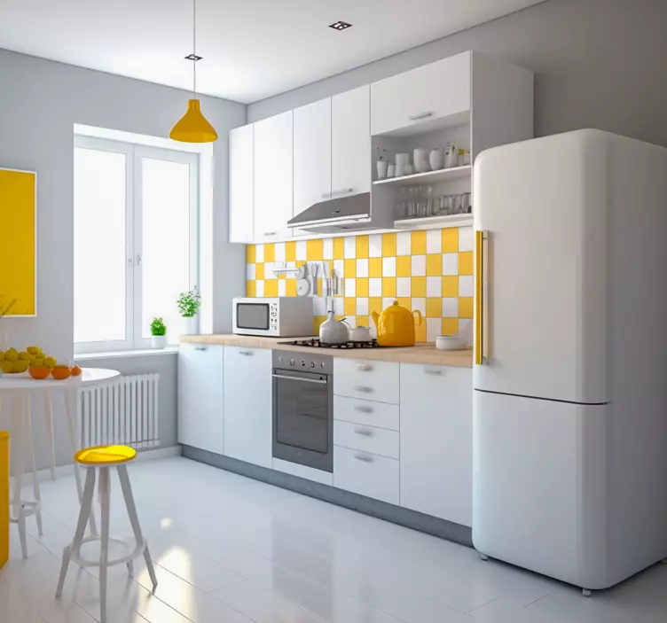 Monocolor fliser selvklæbende folie hvid - TenStickers