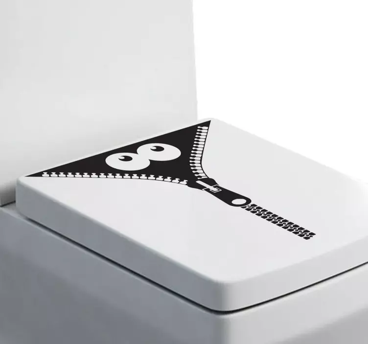 Monster zip toilet klistermærke - TenStickers