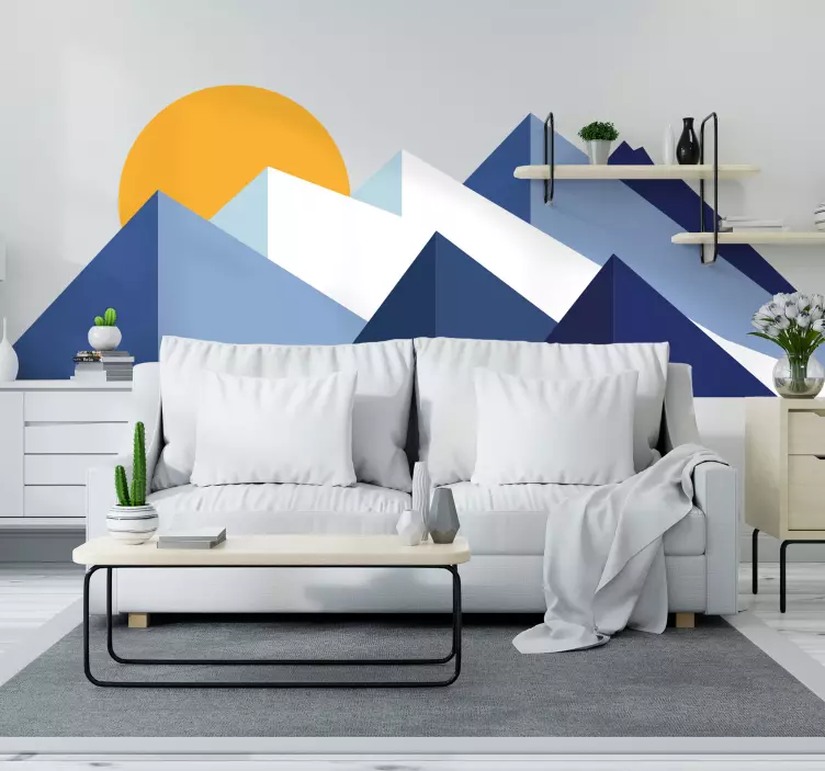 Mont blanc geometrisk stue wallsticker - TenStickers